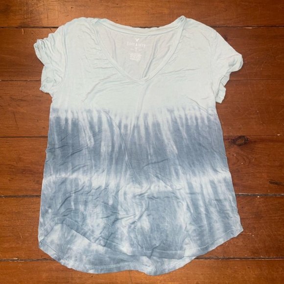 AE Soft and Sexy Blue Tie Dye Shirt - Picture 5 of 9